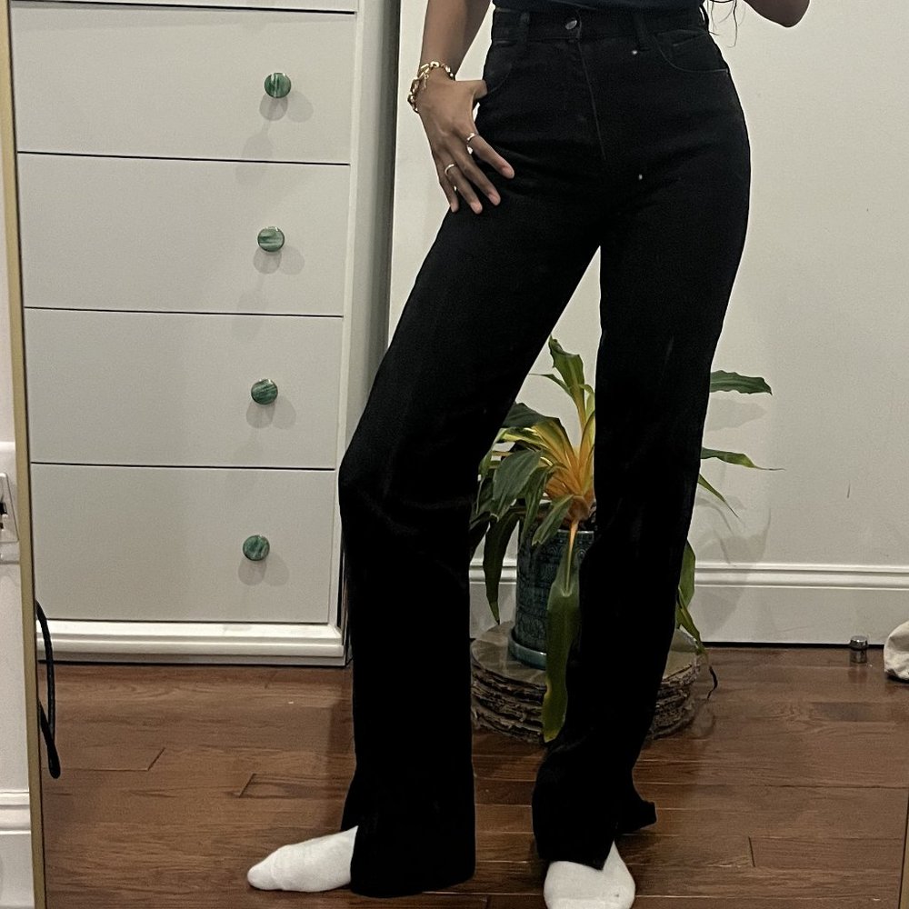 Black straight leg jeans